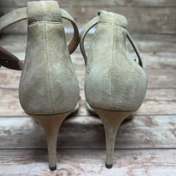 Givenchy Nadia Ankle Strap Stiletto Heel Beige Leather Sandals Size 40/10 - Picture 4 of 14